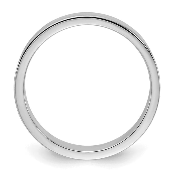 Sterling Silver Rhodium-plated 4mm Flat Size 12 Band