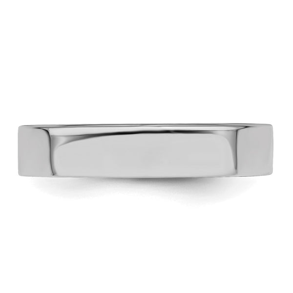 Sterling Silver Rhodium-plated 4mm Flat Size 12.5 Band