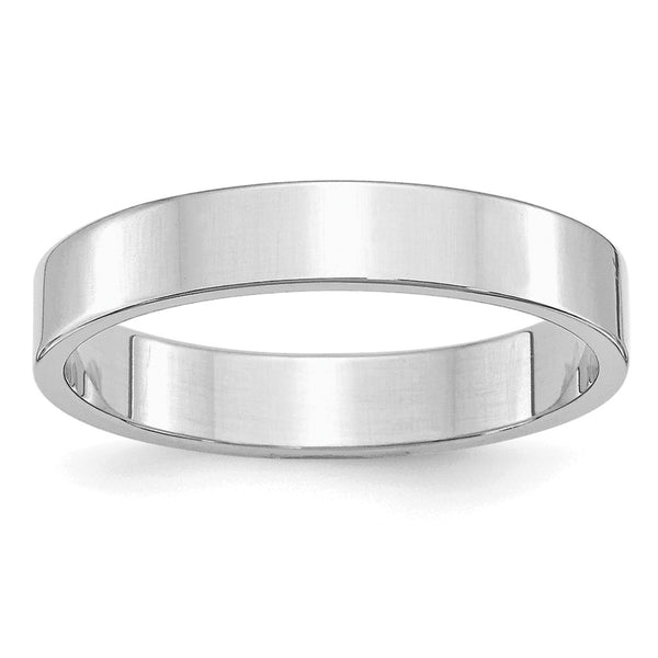 Sterling Silver Rhodium-plated 4mm Flat Size 12.5 Band