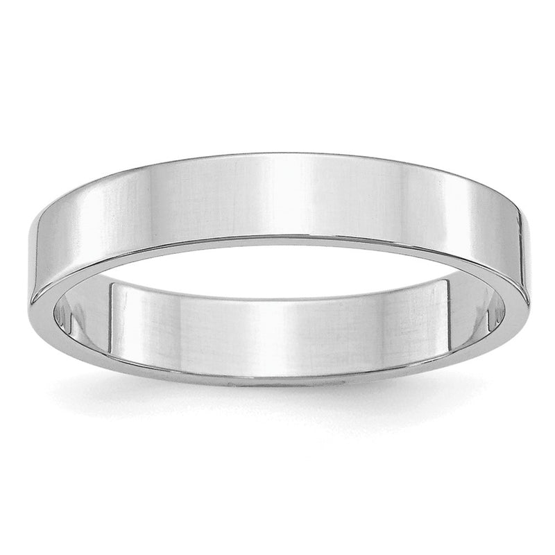 Sterling Silver Rhodium-plated 4mm Flat Size 12.5 Band