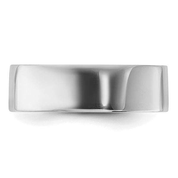 Sterling Silver Rhodium-plated 6mm Flat Size 9 Band