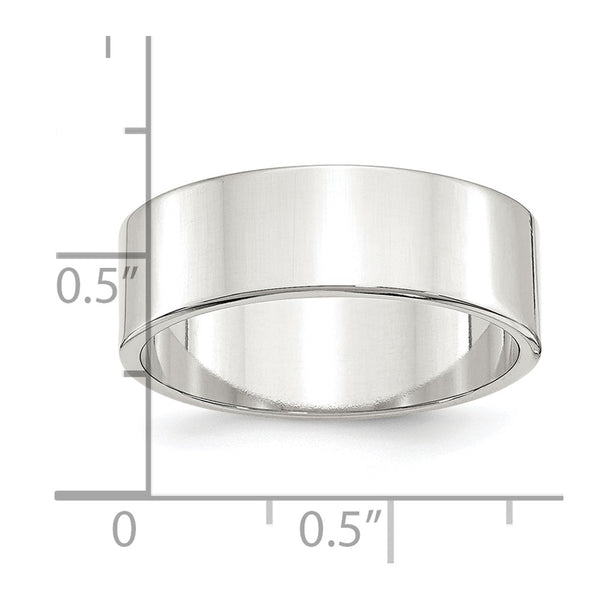 Sterling Silver 7mm Flat Size 7.5 Band