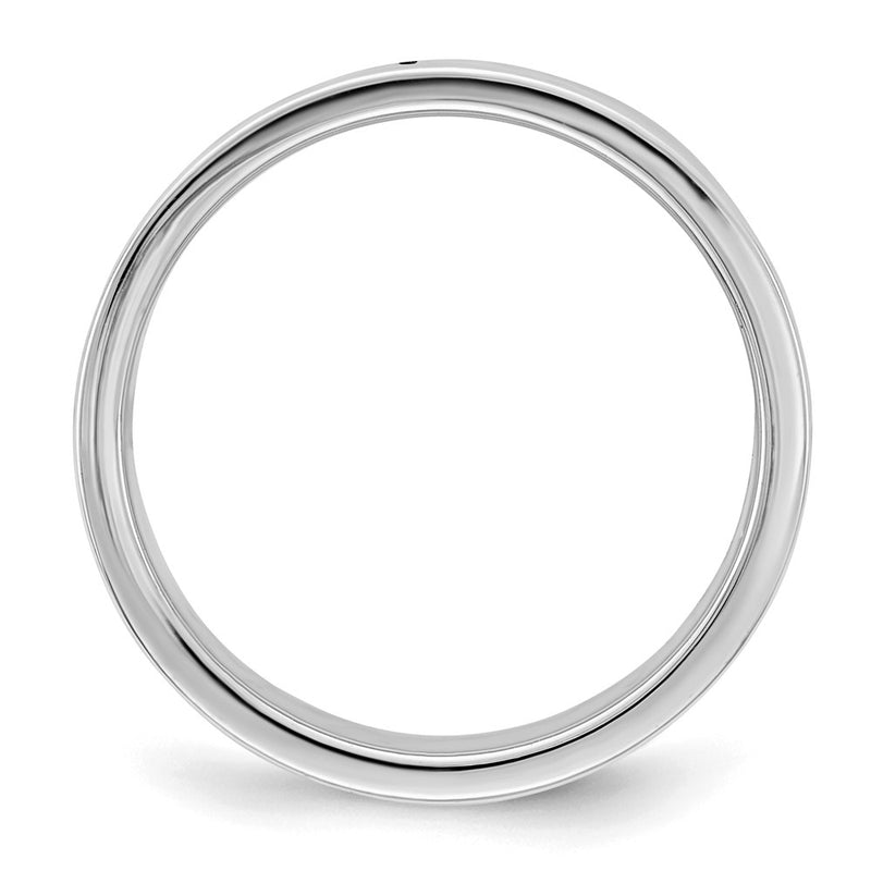 Sterling Silver Rhodium-plated 7mm Flat Size 11 Band