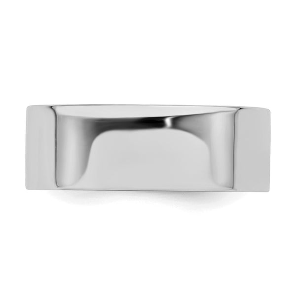 Sterling Silver Rhodium-plated 7mm Flat Size 7.5 Band