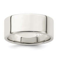 Sterling Silver 8mm Flat Size 8.5 Band