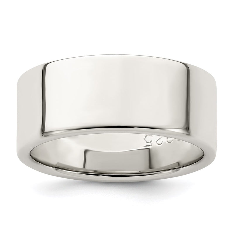 Sterling Silver 8mm Flat Size 8.5 Band