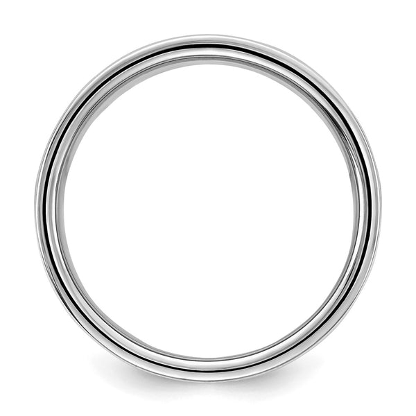 Sterling Silver Rhodium-plated 9mm Flat Size 6.5 Band