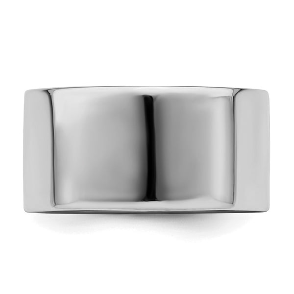 Sterling Silver Rhodium-plated 10mm Flat Size 10.5 Band
