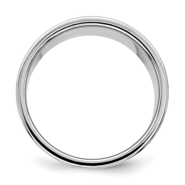 Sterling Silver Rhodium-plated 12mm Flat Size 4 Band