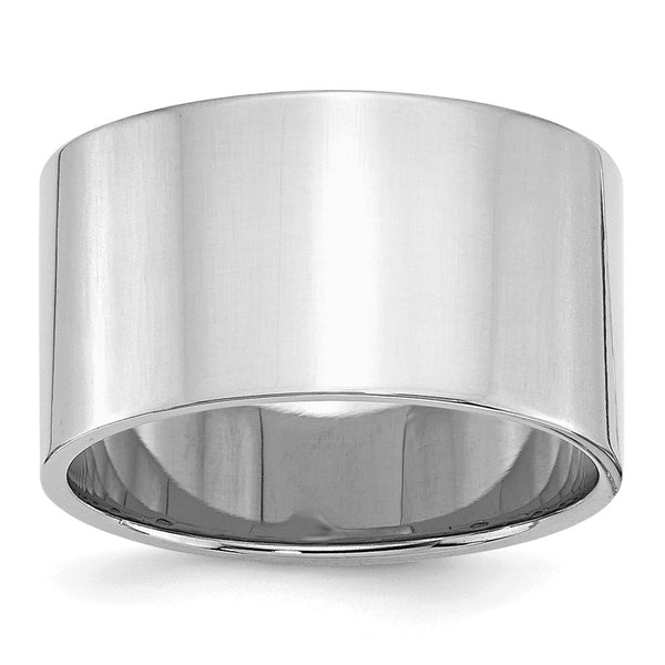 Sterling Silver Rhodium-plated 12mm Flat Size 4 Band