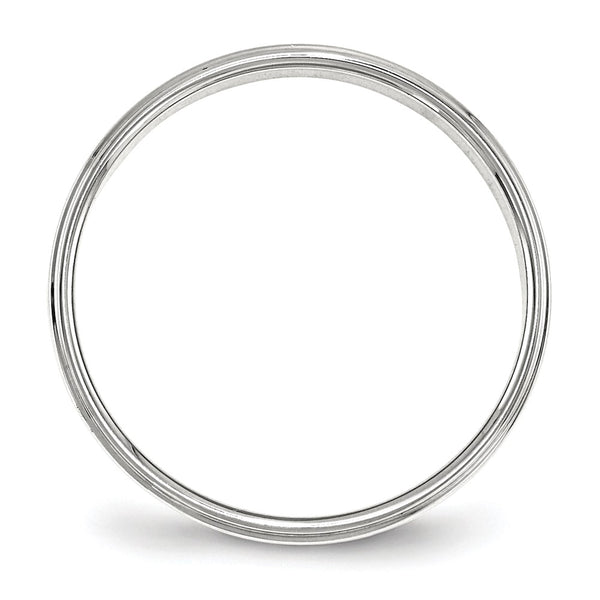 Sterling Silver 4mm Flat w/ Step Edge Size 11.5 Band