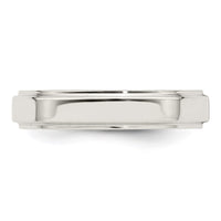 Sterling Silver 4mm Flat w/ Step Edge Size 11.5 Band