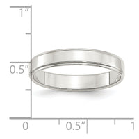 Sterling Silver 4mm Flat w/ Step Edge Size 13.5 Band