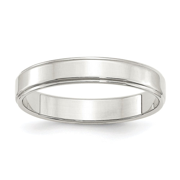 Sterling Silver 4mm Flat w/ Step Edge Size 13.5 Band