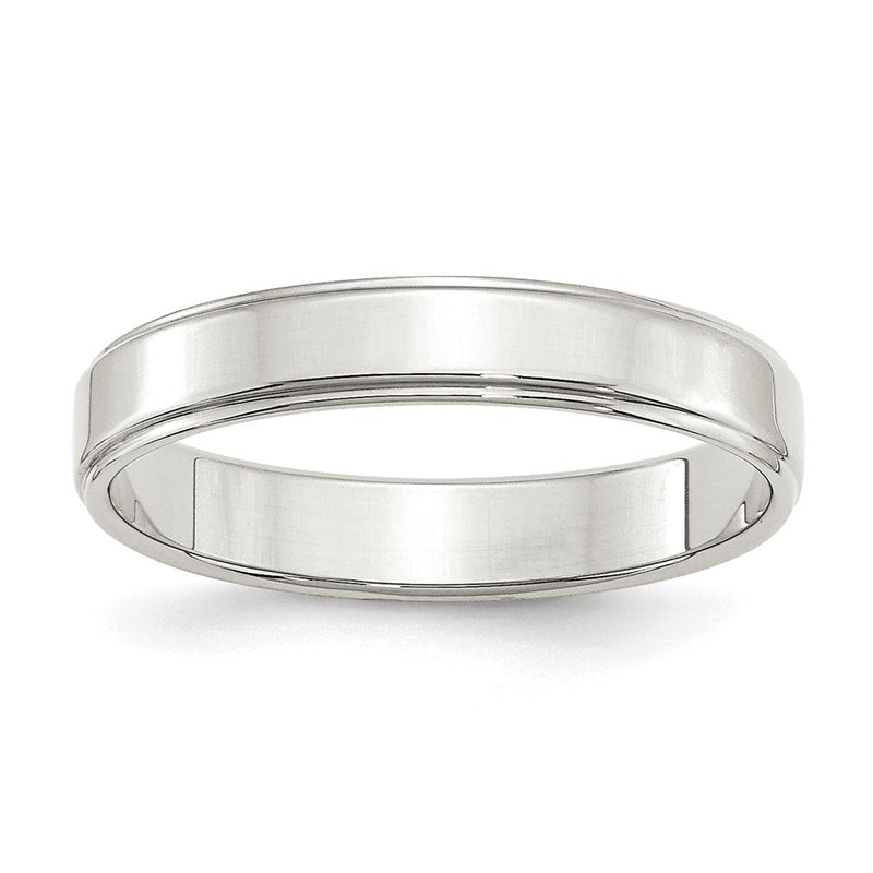 Sterling Silver 4mm Flat w/ Step Edge Size 13.5 Band