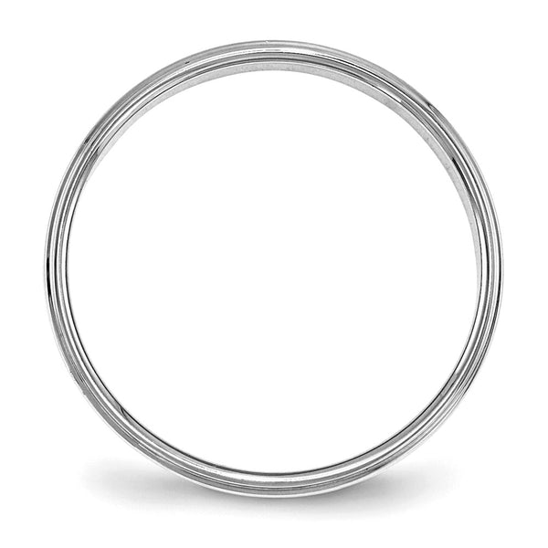 Sterling Silver Rhodium-plated 4mm Flat w/ Step Edge Size 9 Band