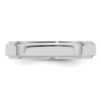 Sterling Silver Rhodium-plated 4mm Flat w/ Step Edge Size 9 Band