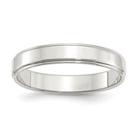 Sterling Silver 4mm Flat w/ Step Edge Size 11.5 Band