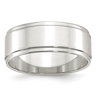 Sterling Silver 8mm Flat w/ Step Edge Size 4.5 Band