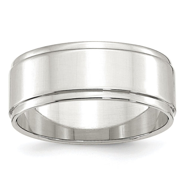 Sterling Silver 8mm Flat w/ Step Edge Size 4.5 Band