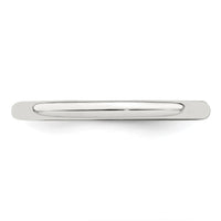 Sterling Silver 2mm Half-Round Size 5 Band