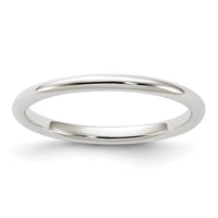 Sterling Silver 2mm Half-Round Size 5 Band