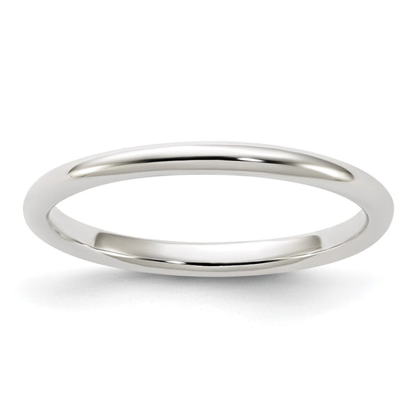 Sterling Silver 2mm Half-Round Size 5 Band