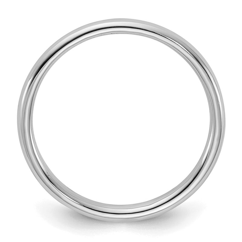 Sterling Silver Rhodium-plated 2mm Half-Round Size 10 Band