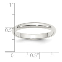 Sterling Silver 3mm Half-Round Size 4 Band