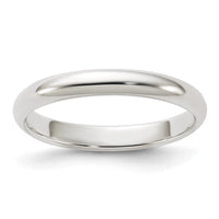 Sterling Silver 3mm Half-Round Size 4 Band