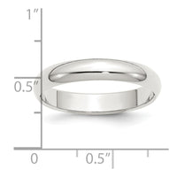 Sterling Silver Rhodium-plated 4mm Half-Round Size 11 Band