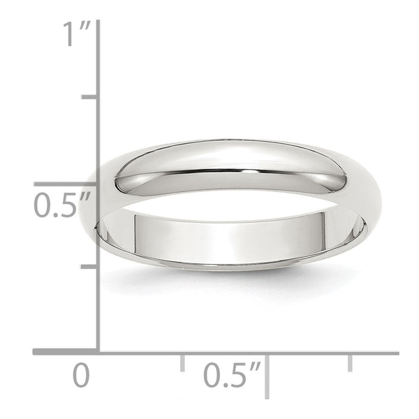Sterling Silver Rhodium-plated 4mm Half-Round Size 11 Band