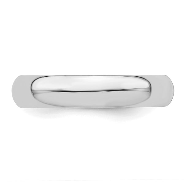 Sterling Silver Rhodium-plated 4mm Half-Round Size 10.5 Band
