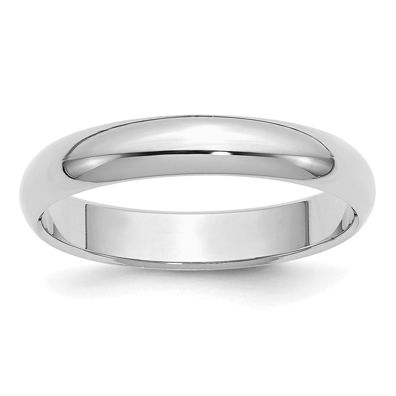 Sterling Silver Rhodium-plated 4mm Half-Round Size 10.5 Band