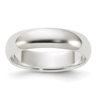 Sterling Silver 5mm Half-Round Size 8 Band