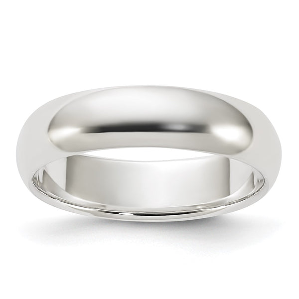 Sterling Silver 5mm Half-Round Size 8 Band