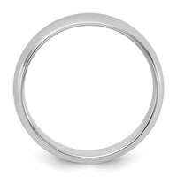 Sterling Silver Rhodium-plated 5mm Half-Round Size 10.5 Band