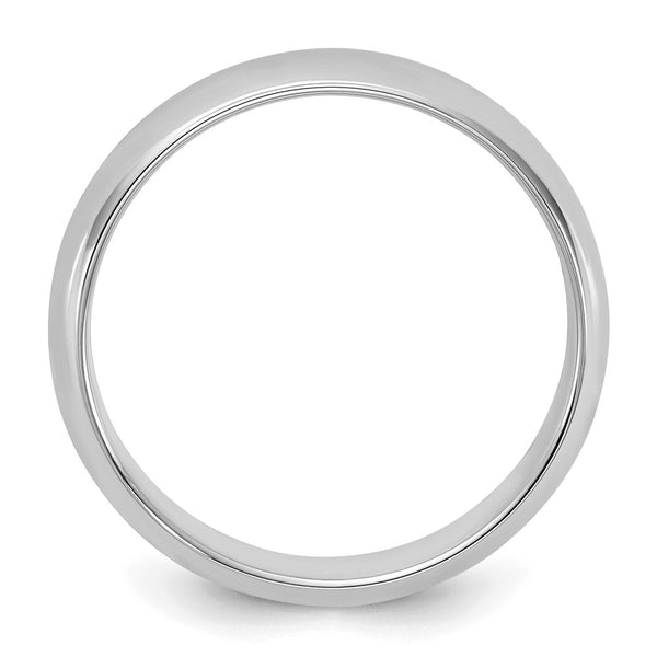 Sterling Silver Rhodium-plated 5mm Half-Round Size 10.5 Band