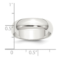 Sterling Silver 6mm Half Round Size 12.5 Band
