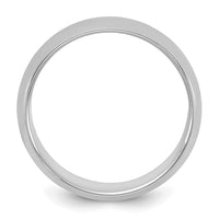 Sterling Silver Rhodium-plated 6mm Half-Round Size 4.5 Band