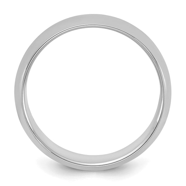Sterling Silver Rhodium-plated 6mm Half-Round Size 4.5 Band