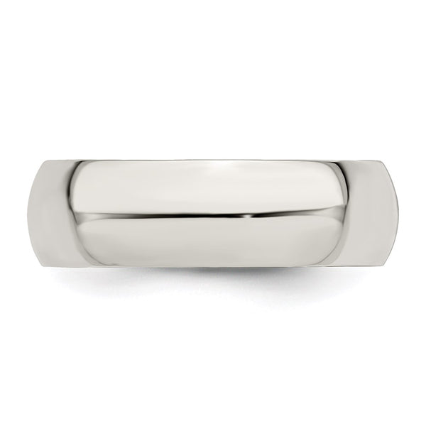 Sterling Silver 7mm Half-Round Size 11.5 Band