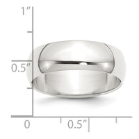 Sterling Silver 7mm Half-Round Size 5.5 Band