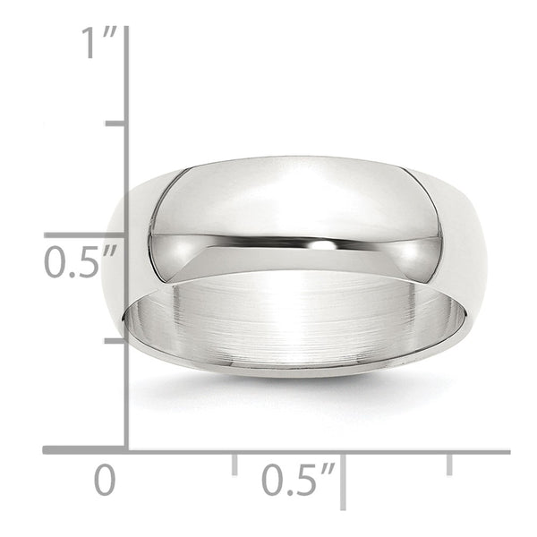 Sterling Silver 7mm Half-Round Size 5.5 Band