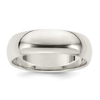 Sterling Silver 7mm Half-Round Size 5 Band