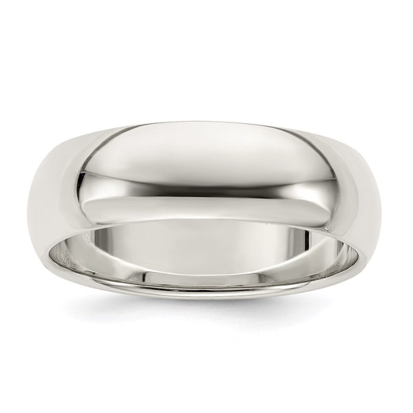 Sterling Silver 7mm Half-Round Size 5 Band