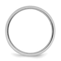 Sterling Silver Rhodium-plated 7mm Half-Round Size 7.5 Band