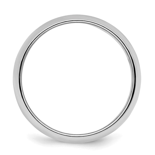 Sterling Silver Rhodium-plated 7mm Half-Round Size 7.5 Band
