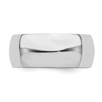 Sterling Silver Rhodium-plated 8mm Half-Round Size 12 Band