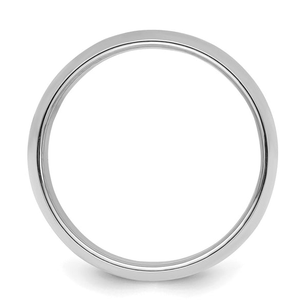 Sterling Silver Rhodium-plated 9mm Half-Round Size 6 Band